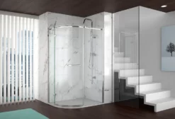 Merlyn 8 Series Frameless 1 Door Offset Quadrant Shower Cubicle With Tray Option