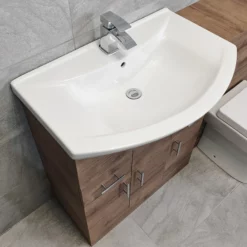 1250mm Walnut Finish Bathroom Furniture Vanity Set Basin Sink + Toilet Option -Comparethebathroom Shop 1250 St Moritz Lux Basin 1 jpg webp