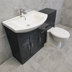 1250mm Anthracite Finish Bathroom Furniture Vanity Set Basin Sink + Toilet Units 15 1250mm Anthracite Finish Bathroom Furniture Vanity Set Basin Sink + Toilet Units -Comparethebathroom Shop 1250 St Moritz STD Side jpg webp