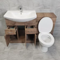 1250mm Walnut Finish Bathroom Furniture Vanity Set Basin Sink + Toilet Option -Comparethebathroom Shop 1250 St Moritz Std Open NB jpg webp