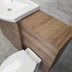 1250mm Walnut Finish Bathroom Furniture Vanity Set Basin Sink + Toilet Option -Comparethebathroom Shop 1250 St Moritz Std Step NB jpg webp