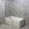 1500mm Showerbath L Shaped Compact Square Bath Inc Screen + Panel Options -Comparethebathroom Shop 1500 L Shaped Bath L Screen Overview LH