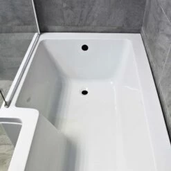 1500mm Showerbath L Shaped Compact Square Bath Inc Screen + Panel Options -Comparethebathroom Shop 1500 L Shaped Bath Std Screen Bath Wide End LH