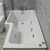 1500mm L Shaped Showerbath Bath + Whirlpool Spa + Lights Options -Comparethebathroom Shop 1500 L Shaped Showerbath Fscreen Sophie 4 End LH