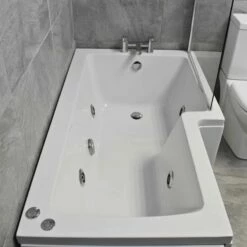 1500mm L Shaped Showerbath Bath + Whirlpool Spa + Lights Options -Comparethebathroom Shop 1500 L Shaped Showerbath Fscreen Sophie 4 End RH
