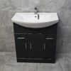 750mm Designer Anthracite Gloss Vanity Basin Sink Bathroom Storage Unit -Comparethebathroom Shop 17500 Anthracite Front 1