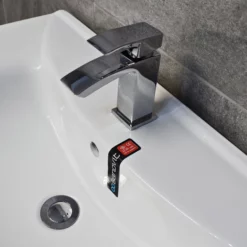 750mm Glossy Anthracite Sink Basin Vanity Unit Set Storage Unit + Toilet Set -Comparethebathroom Shop 17500 Anthracite Side Basin Tap jpg webp