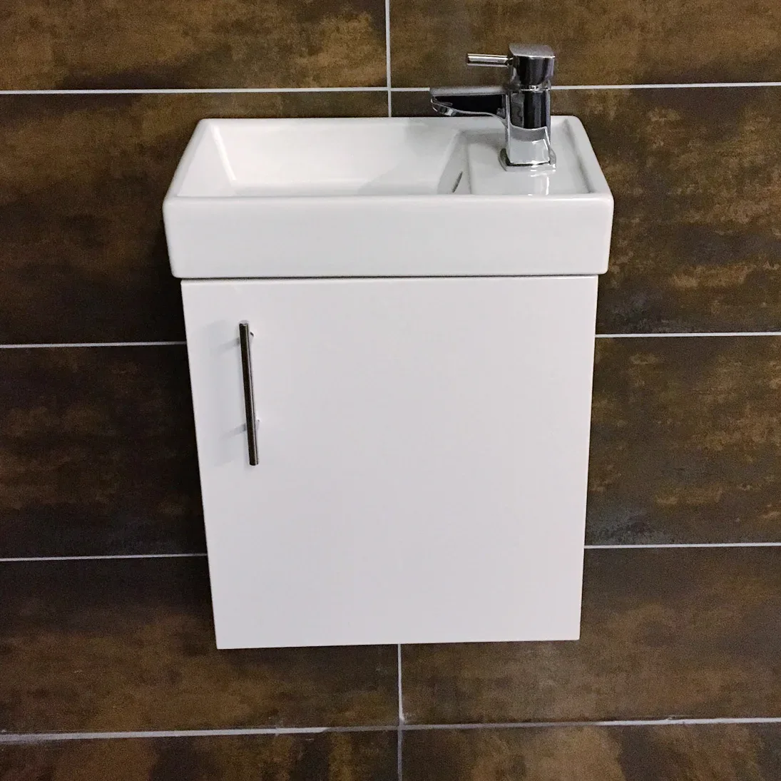 400mm Wall Hung Vanity Unit Inc Ceramic Basin Sink Cloakroom White Gloss 3 400mm Wall Hung Vanity Unit Inc Ceramic Basin Sink Cloakroom White Gloss