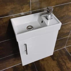 400mm Wall Hung Vanity Unit Inc Ceramic Basin Sink Cloakroom White Gloss 8 400mm Wall Hung Vanity Unit Inc Ceramic Basin Sink Cloakroom White Gloss -Comparethebathroom Shop 400 sq vanity sink jpg webp