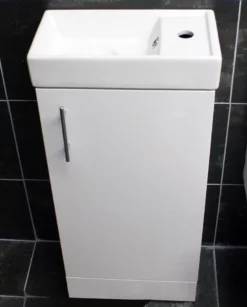 400mm Bathroom Square Vanity Basin Sink Unit With Optional Square Style Tap -Comparethebathroom Shop 400mm Cloakroom Basin Unit Sink Cupboard Toilet Set Bathroom Suite Tap Unit