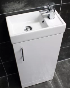 400mm Bathroom Square Vanity Basin Sink Unit With Optional Square Style Tap