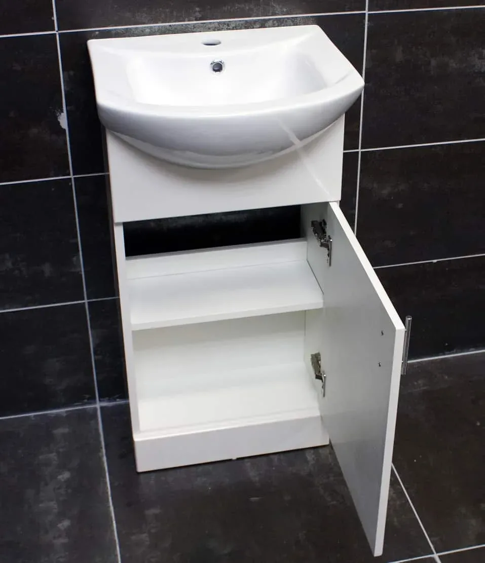 450mm Vanity Unit + Toilet Option Cloakroom Set Basin Sink Bathroom Suite + Tap 7 450mm Vanity Unit + Toilet Option Cloakroom Set Basin Sink Bathroom Suite + Tap - Image 5