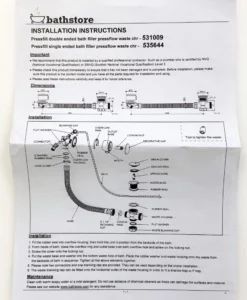 Pressfill Overflow Bath Filler + Triple Function Valve + Dual Shower Heads 16 Pressfill Overflow Bath Filler + Triple Function Valve + Dual Shower Heads -Comparethebathroom Shop 531009 Pressfill Double Ended Bath Filler Integrated Bath Waste 4 instructions scaled jpg webp 1