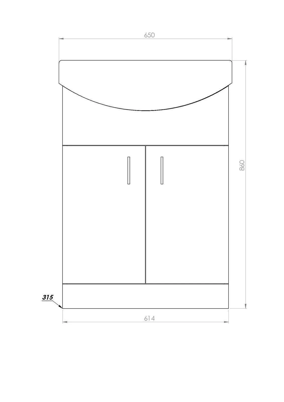 650mm Cloakroom Vanity Bathroom Suite – Basin Unit & Toilet Set With Tap Option 8 650mm Cloakroom Vanity Bathroom Suite – Basin Unit & Toilet Set With Tap Option - Image 6