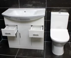 850mm Vanity Unit + Rimless Toilet Option Basin Sink Bathroom Suite Set + Tap 18 850mm Vanity Unit + Rimless Toilet Option Basin Sink Bathroom Suite Set + Tap -Comparethebathroom Shop 750 850mm VANITY UNIT WOTH MARIA WC PIC 2 MAIN COMP FEB 18 jpg webp