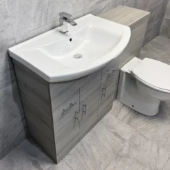 1250mm Ash Grey Finish Bathroom Furniture Vanity Set Basin Sink + Toilet Option 17 1250mm Ash Grey Finish Bathroom Furniture Vanity Set Basin Sink + Toilet Option -Comparethebathroom Shop 750 Ash Grey WC STD Pan Basin jpg webp