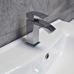 Amy Curved Basin Mono Mixer + FREE Click Waste – Solid Brass Chrome Bathroom