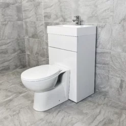 500mm All In One 2 In 1 Unit Combination Basin Sink & Round Toilet Space Saving