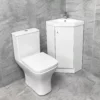 Alpine Duo 420mm Corner Cloakroom Vanity Unit With Sindee Rimless Toilet Suite -Comparethebathroom Shop Alpine Duo 420mm Corner Vanity with Sandy Toilet KIT961 Front copy jpg webp