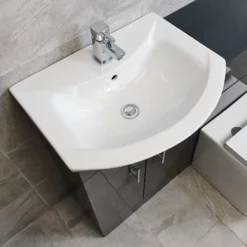 Hydros Luxury 1050mm Bathroom Vanity Set Sink Basin + Square Style Toilet -Comparethebathroom Shop Anthracite 1050 Compare Basin jpg webp