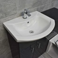1050mm Anthracite Finish Bathroom Furniture Vanity Set Basin Sink + Toilet Unit 12 1050mm Anthracite Finish Bathroom Furniture Vanity Set Basin Sink + Toilet Unit -Comparethebathroom Shop Anthracite 1050 Compare Set Basin