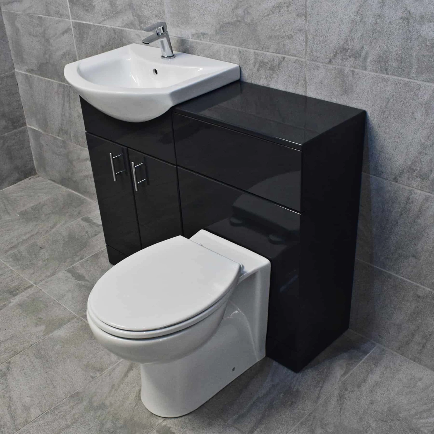 1050mm Anthracite Finish Bathroom Furniture Vanity Set Basin Sink + Toilet Unit 7 1050mm Anthracite Finish Bathroom Furniture Vanity Set Basin Sink + Toilet Unit - Image 5