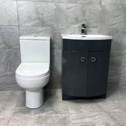 D Shape Anthracite Vanity Unit & Charlotte Close Coupled Toilet Bathroom Set -Comparethebathroom Shop Anthracite 600 Unit with Toilet Compare 3 jpg webp