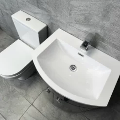 D Shape Anthracite Vanity Unit & Charlotte Close Coupled Toilet Bathroom Set -Comparethebathroom Shop Anthracite 600 Unit with Toilet Compare 4 jpg webp