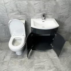 D Shape Anthracite Vanity Unit & Charlotte Close Coupled Toilet Bathroom Set -Comparethebathroom Shop Anthracite 600 Unit with Toilet Compare 5 jpg webp