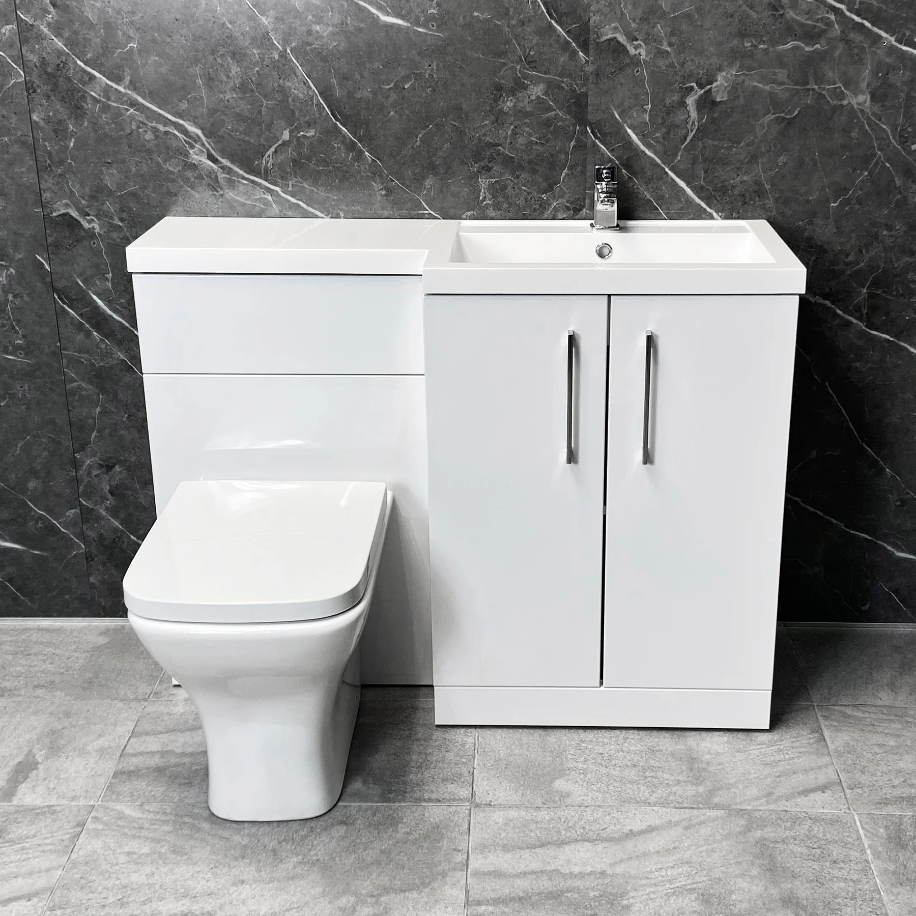 Arno 1100mm Vanity Bathroom Suite Sink + Toilet Unit L Shape – Right Hand 8 Arno 1100mm Vanity Bathroom Suite Sink + Toilet Unit L Shape – Right Hand - Image 6