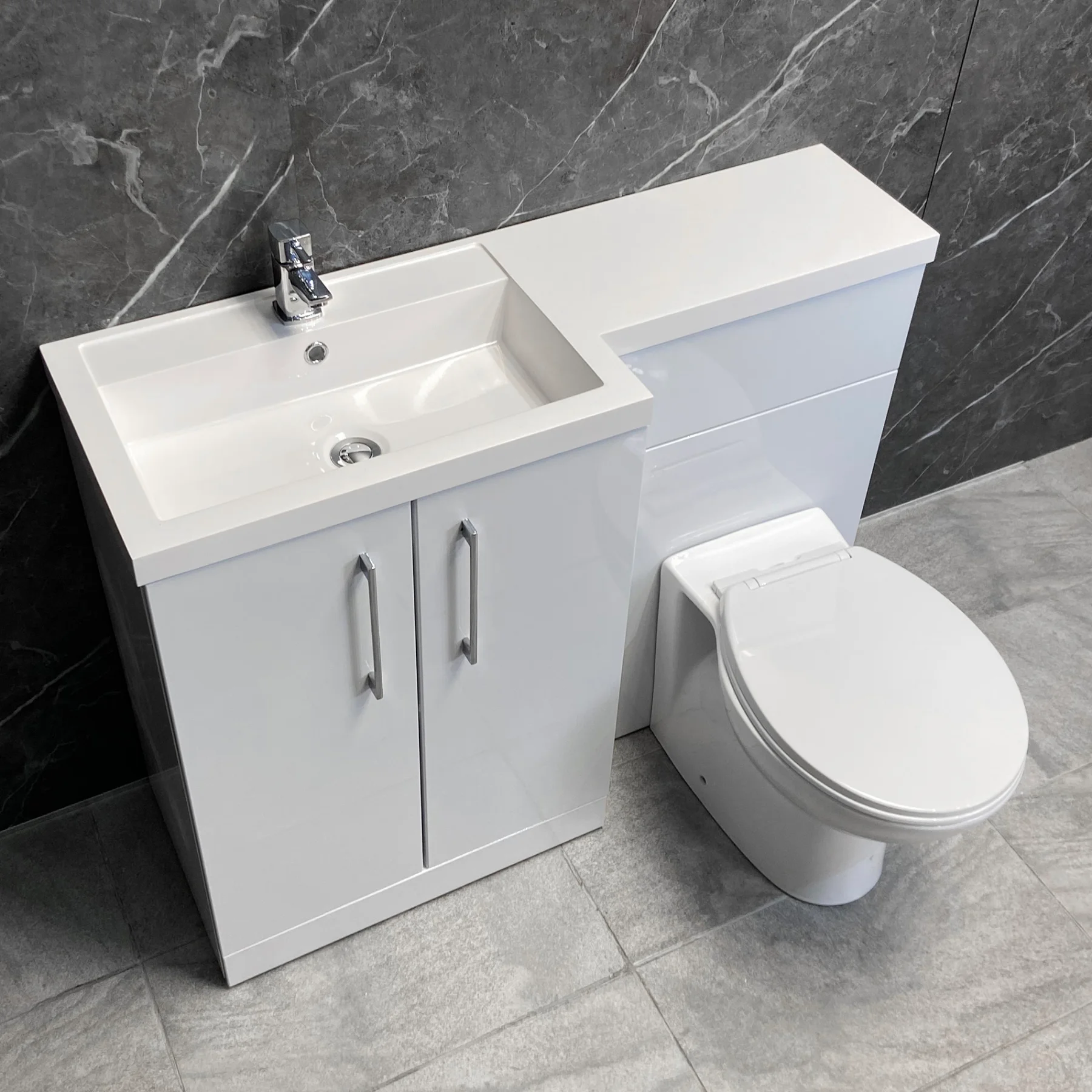Arno 1100mm Vanity Bathroom Suite Sink + Toilet Unit L Shape – Left Hand 9 Arno 1100mm Vanity Bathroom Suite Sink + Toilet Unit L Shape – Left Hand - Image 7