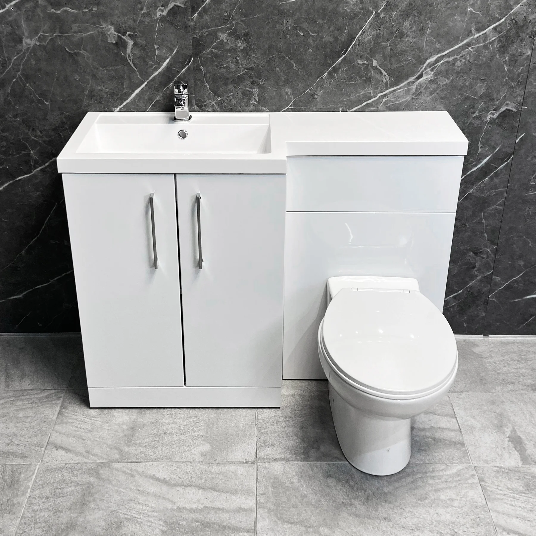 Arno 1100mm Vanity Bathroom Suite Sink + Toilet Unit L Shape – Right Hand 10 Arno 1100mm Vanity Bathroom Suite Sink + Toilet Unit L Shape – Right Hand - Image 8