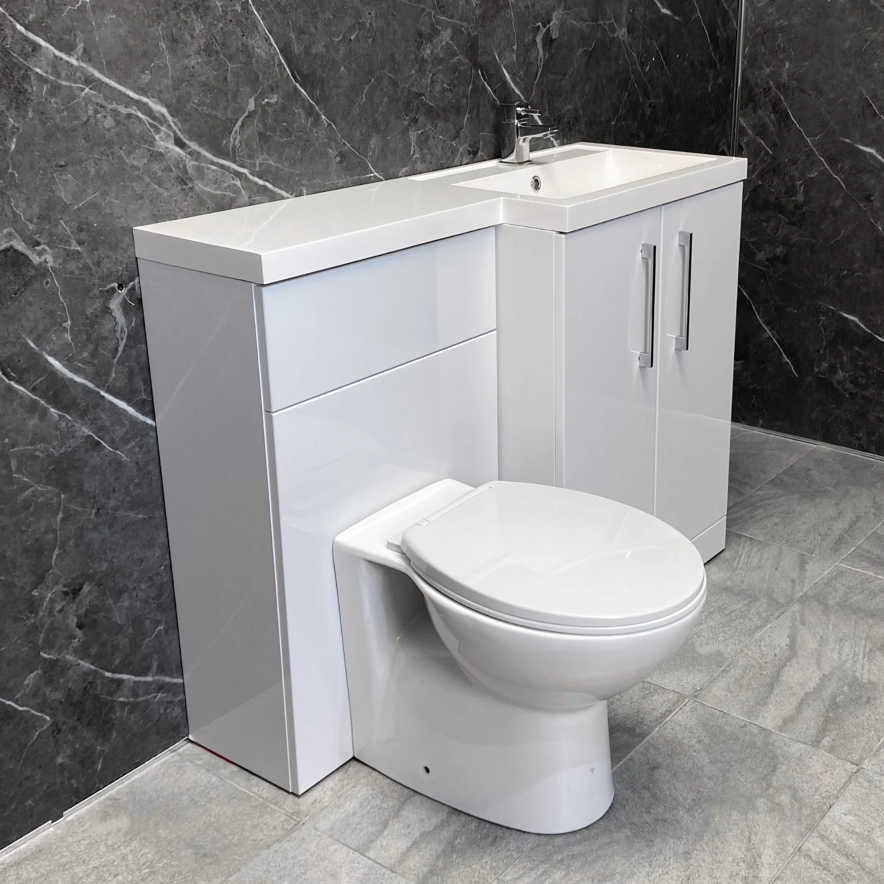 Arno 1100mm Vanity Bathroom Suite Sink + Toilet Unit L Shape – Right Hand 11 Arno 1100mm Vanity Bathroom Suite Sink + Toilet Unit L Shape – Right Hand - Image 9