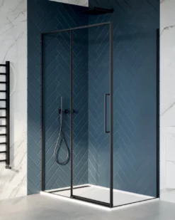 Dawn Asteria Matt Black Left Hand Sliding Shower Door