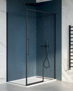 Dawn Asteria Matt Black Right Hand Sliding Shower Door