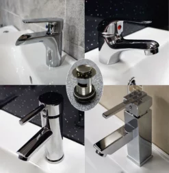 Basin Sink Mixer Mono Bathroom Tap Lever Waterfall + Click Clack Waste Option
