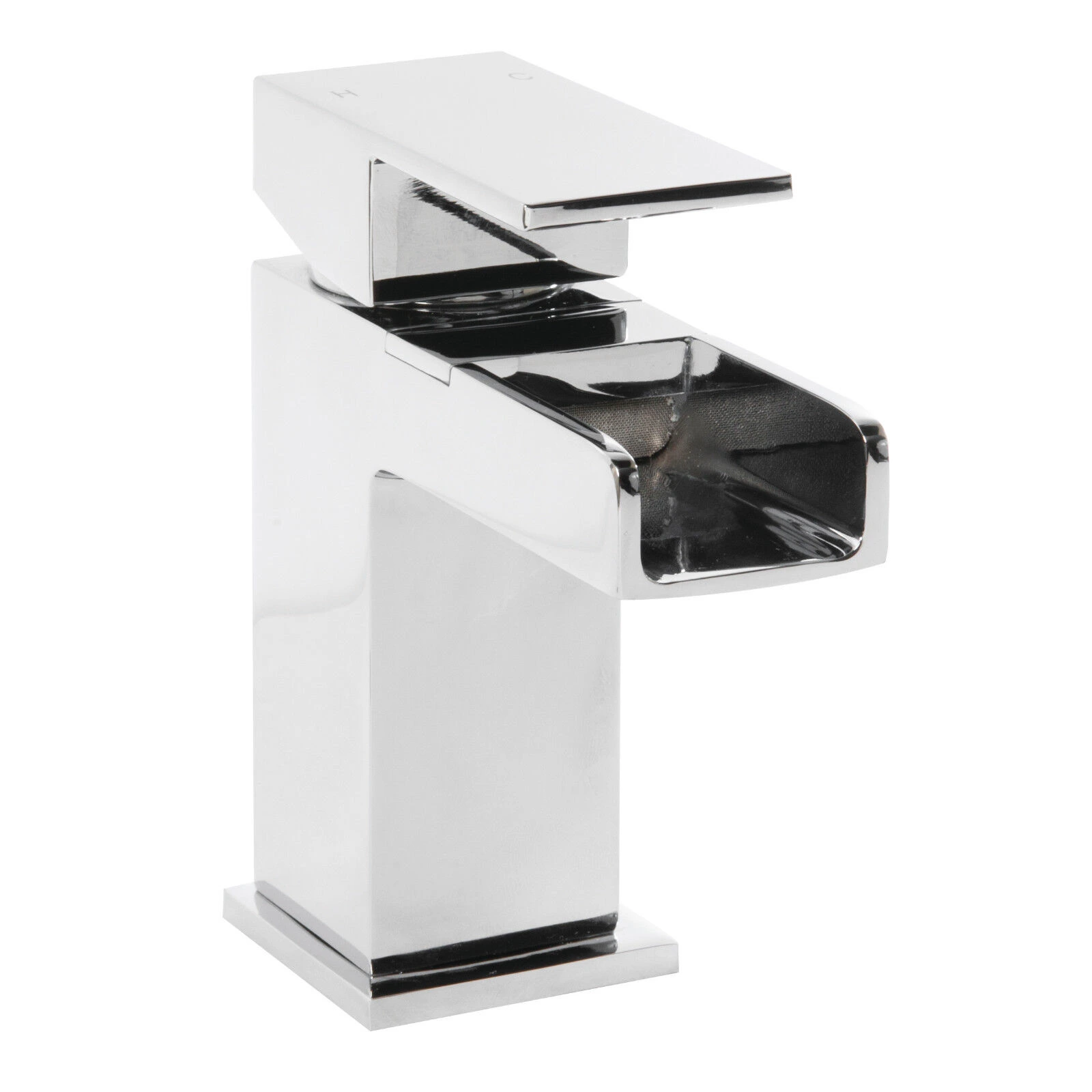 Bathroom Waterfall Basin Mixer Tap + Bath Filler Open Spout / Side Lever Style 4 Bathroom Waterfall Basin Mixer Tap + Bath Filler Open Spout / Side Lever Style - Image 2