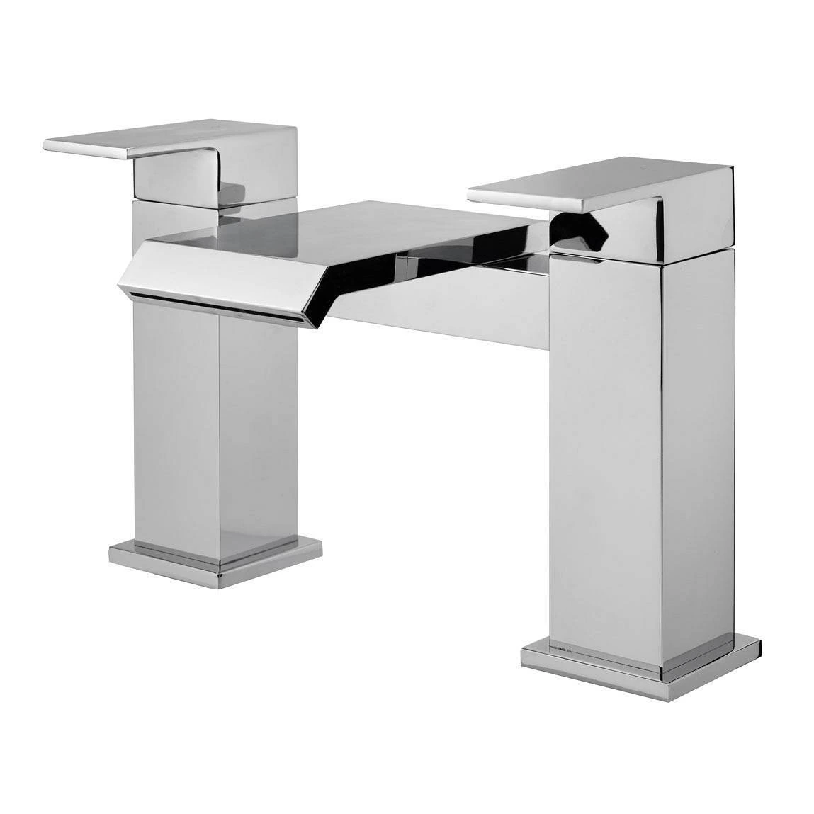 Bathroom Waterfall Basin Mixer Tap + Bath Filler Open Spout / Side Lever Style 6 Bathroom Waterfall Basin Mixer Tap + Bath Filler Open Spout / Side Lever Style - Image 4