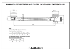 Cool Extrafil Integrated Bath Filler & Pop-Up Bath Waste For Double Ended Baths 11 Cool Extrafil Integrated Bath Filler & Pop-Up Bath Waste For Double Ended Baths -Comparethebathroom Shop Bathstore Coolfill Waste Technical