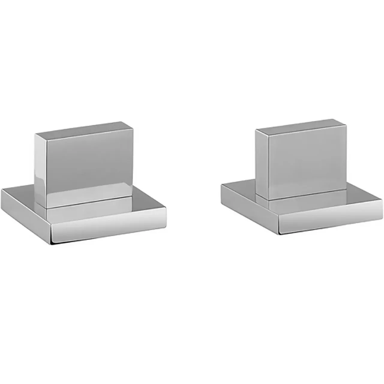 Ex-Bathstore Square Deck Mounted Chrome Hot And Cold Square Panel Valves 3 Ex-Bathstore Square Deck Mounted Chrome Hot And Cold Square Panel Valves