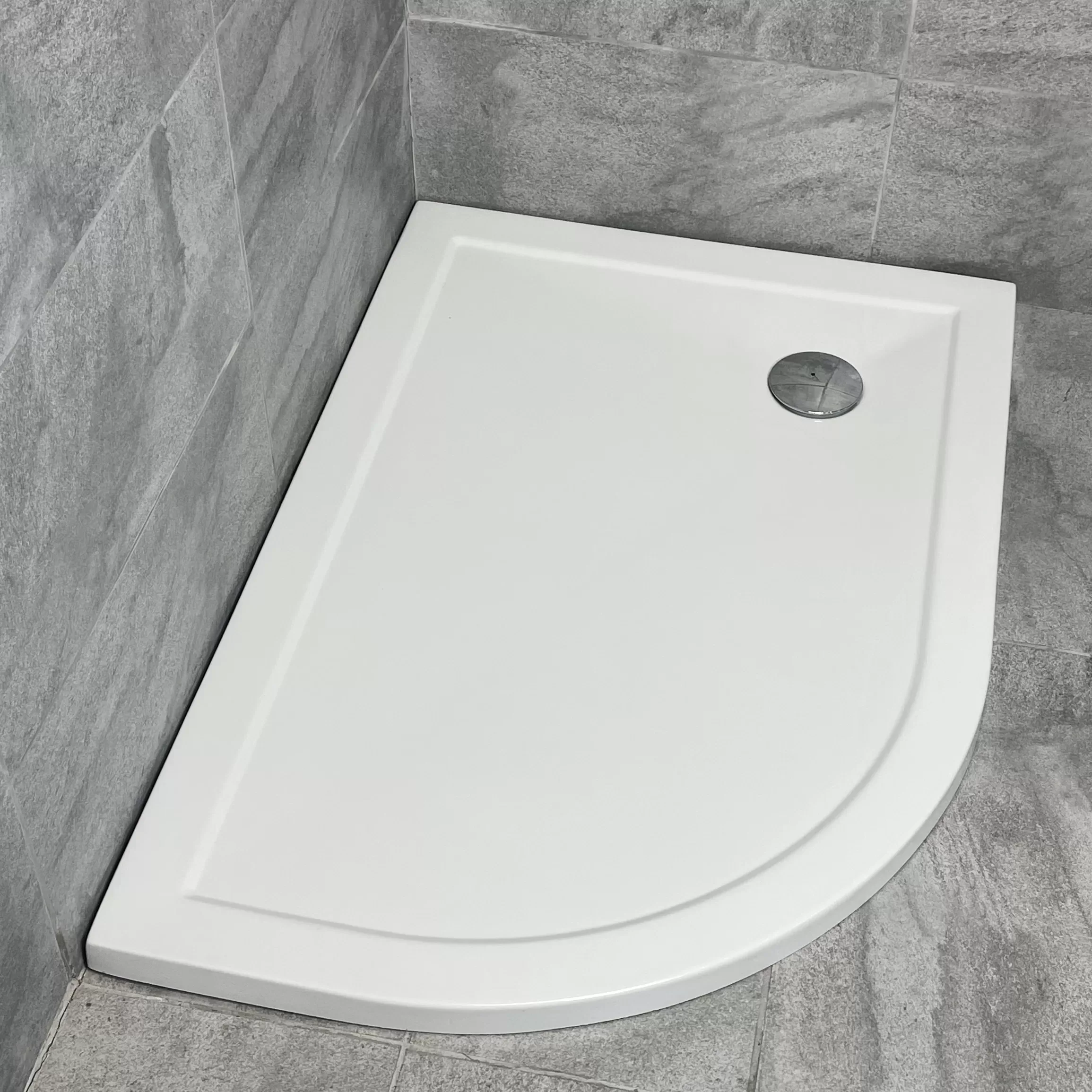 Surface Offset Quadrant Left Hand White Shower Trays Range Of Sizes ExBathstore 4 Surface Offset Quadrant Left Hand White Shower Trays Range Of Sizes ExBathstore - Image 2