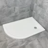 Surface Offset Quadrant Left Hand White Shower Trays Range Of Sizes ExBathstore -Comparethebathroom Shop Bathstore Surface Offset Shower Tray LH Overview jpg webp