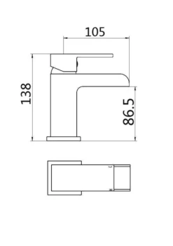 Belle Square Waterfall Basin Mono Mixer Bathroom Tap Includes Click Clack Waste -Comparethebathroom Shop Belle Square Waterfall Basin Mono Mixer Bathroom Tap FREE Click Clack Waste 321672154562 5 JPG
