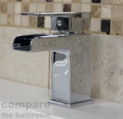 Belle Square Waterfall Basin Mono Mixer Bathroom Tap Includes Click Clack Waste -Comparethebathroom Shop Belle Square Waterfall Basin Mono Mixer Bathroom Tap FREE Click Clack Waste 321672154562 6 JPG
