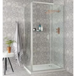 Benchmark Chrome 1100mm Sliding Shower Door With Side Panel Options