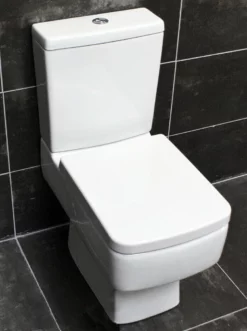 Naomi 600mm Vanity Basin Sink Unit + Short Projection Toilet Bathroom Set White -Comparethebathroom Shop Bliss Toilet Front V1