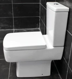 Naomi 600mm Vanity Basin Sink Unit + Short Projection Toilet Bathroom Set White -Comparethebathroom Shop Bliss Toilet Side V1