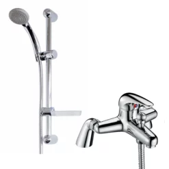 Bath Shower Mixer Tap With Slide Rail Kit Shower Head For Showerbath Or Bath