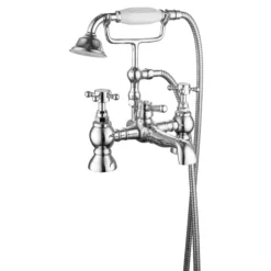 Cammie Bath Shower Mixer Tap Inc Handset Traditional Style Chrome & White 9 Cammie Bath Shower Mixer Tap Inc Handset Traditional Style Chrome & White -Comparethebathroom Shop Cammie UKBF 07031 Bath Shower Mixer Chrome Overview V2