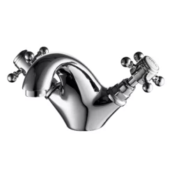 Cammie Traditional Cross Head Basin Mono Mixer Tap Chrome & White 9 Cammie Traditional Cross Head Basin Mono Mixer Tap Chrome & White -Comparethebathroom Shop Cammie UKBF 07032W Basin Monomixer Chrome